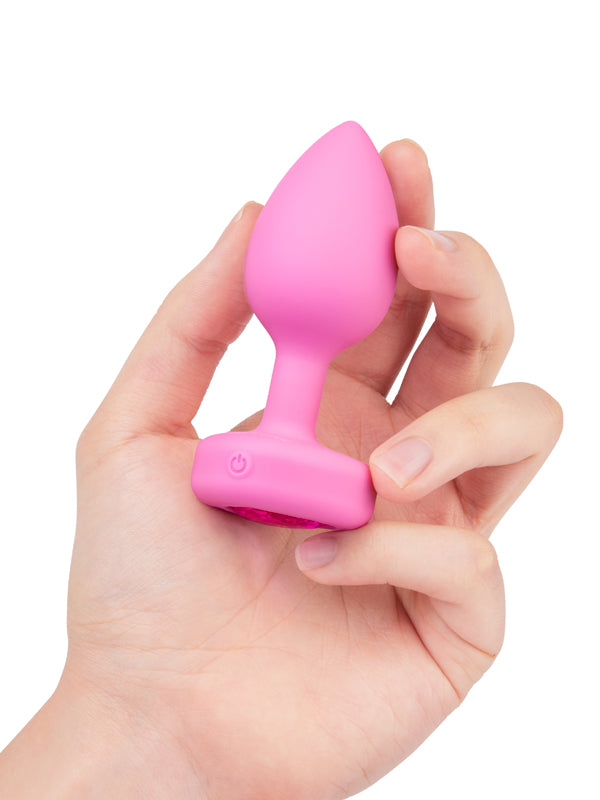 VIBRATING PINK HEART BUTT PLUG – S/M