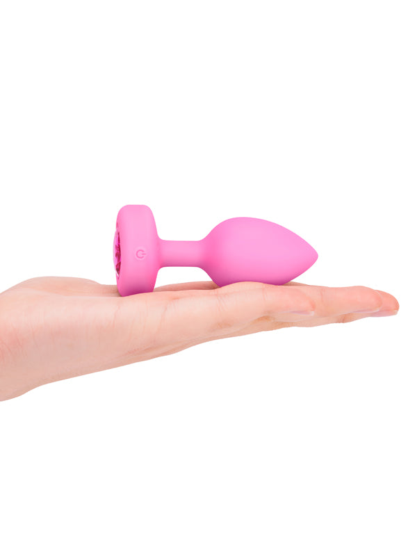 VIBRATING PINK HEART BUTT PLUG – S/M