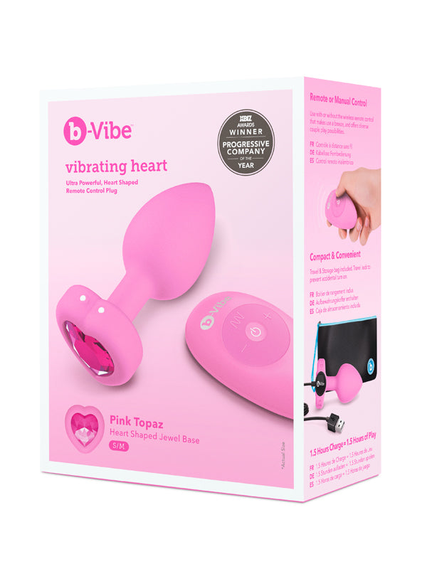 VIBRATING PINK HEART BUTT PLUG – S/M