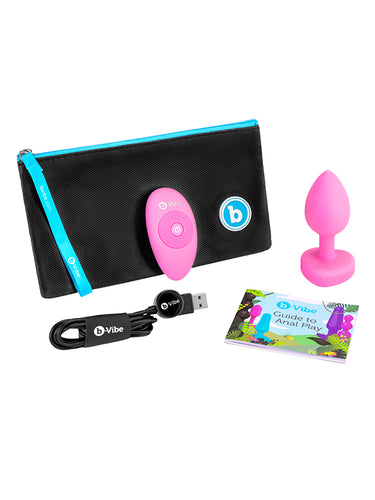 b-Vibe Vibrating Pink Heart Butt Plug – S/M