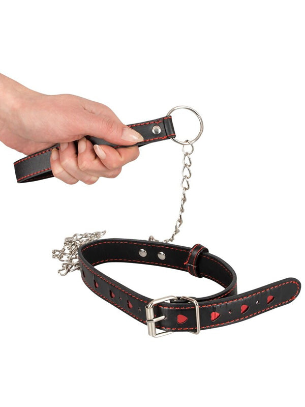 Bad Kitty Black Heart Collar and Leash