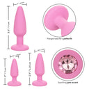 CalExotics Crystal Booty 3-Piece Butt Plug Set Pink