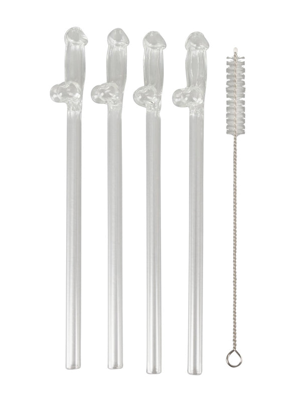 Out of the Blue Glass Willy Drinking Straws
