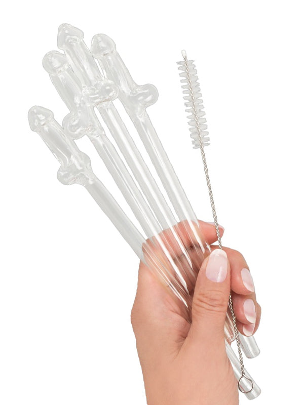 Out of the Blue Glass Willy Drinking Straws