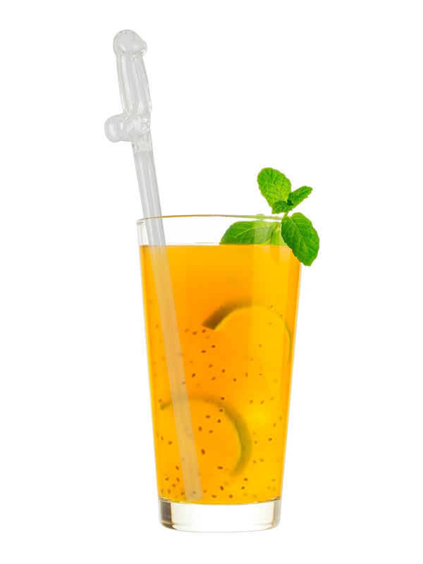 Out of the Blue Glass Willy Drinking Straws