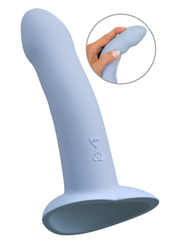 You2Toys Heart Guy Blue Vibrating Silicone Dildo 17 cm