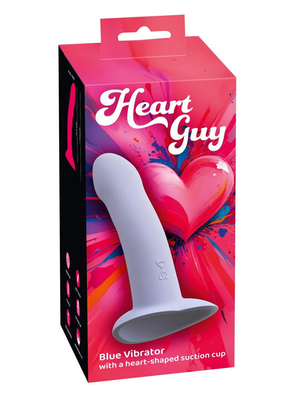 You2Toys Heart Guy Blue Vibrating Silicone Dildo 17 cm