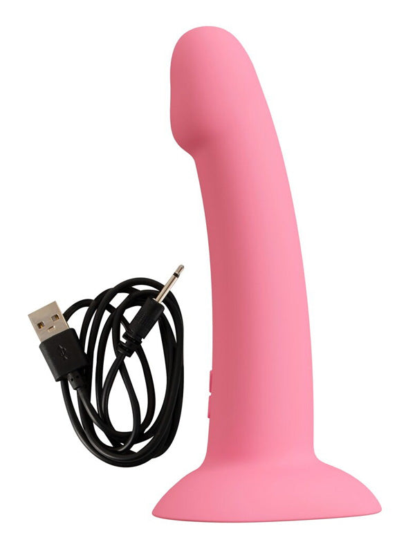 You2Toys Heart Guy Pink Vibrating Silicone Dildo 19 cm