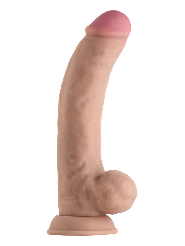 Shaft Model C 9.5 Inch Liquid Silicone Dildo with Balls Pine 24.1 cm