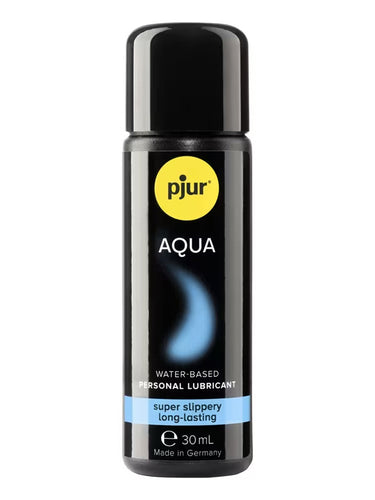 Bottle of pjur Aqua personal lubricant on a white background