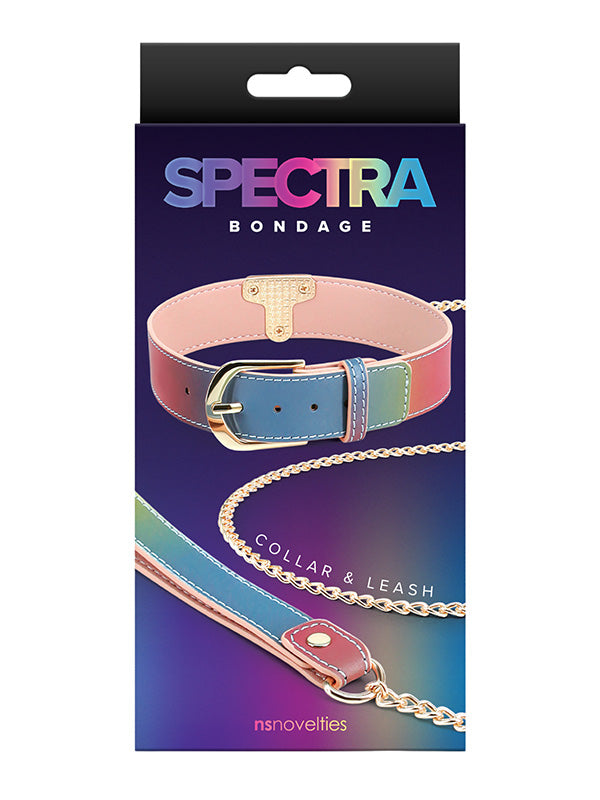 SPECTRA BONDAGE RAINBOW COLLAR & LEASH