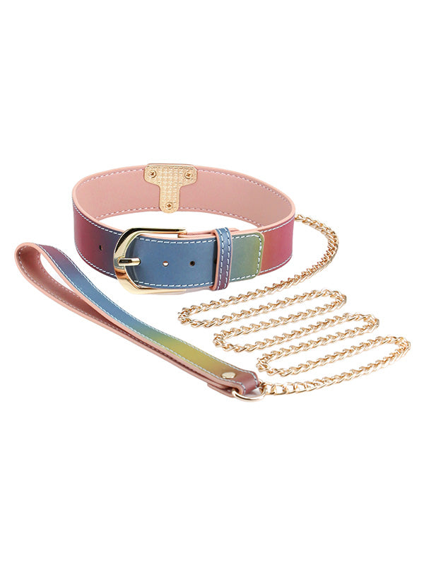 SPECTRA BONDAGE RAINBOW COLLAR & LEASH