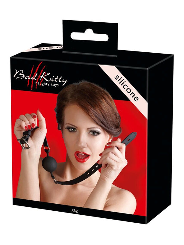 Bad Kitty Black Silicone Ball Gag