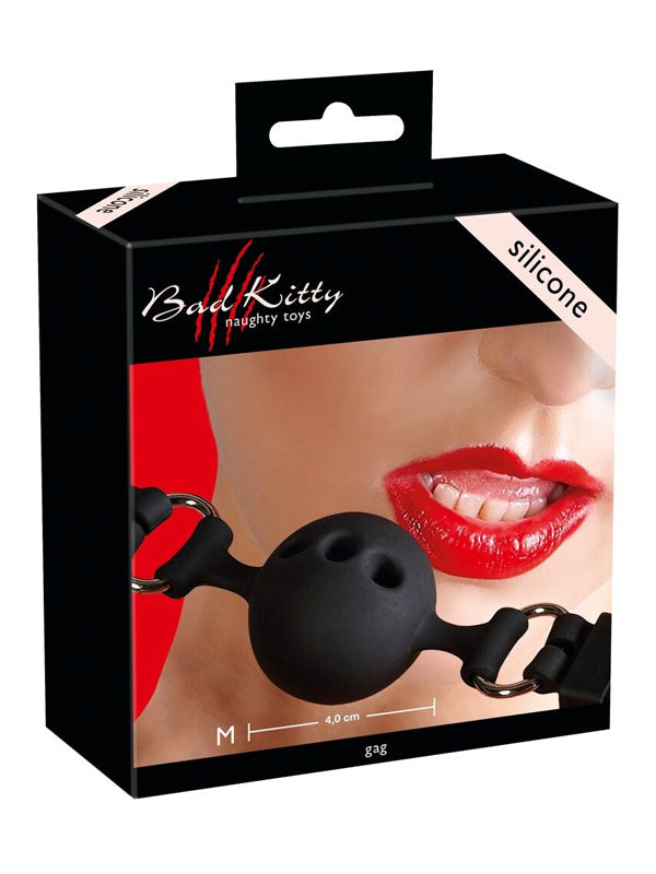 Bad Kitty Black Silicone Ball Gag