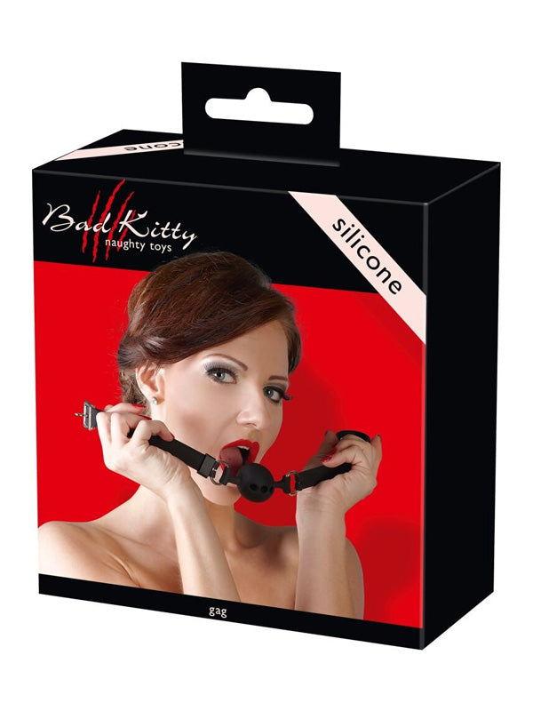 Bad Kitty Black Silicone Ball Gag