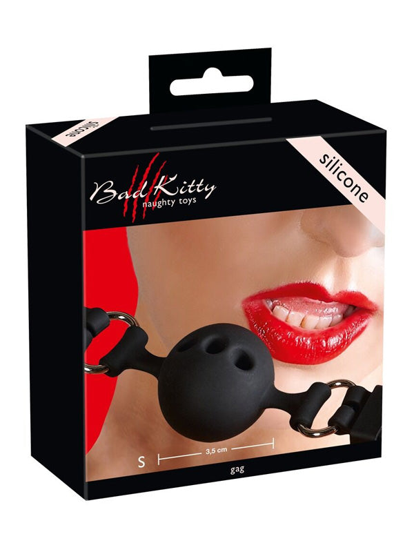 Bad Kitty Black Silicone Ball Gag