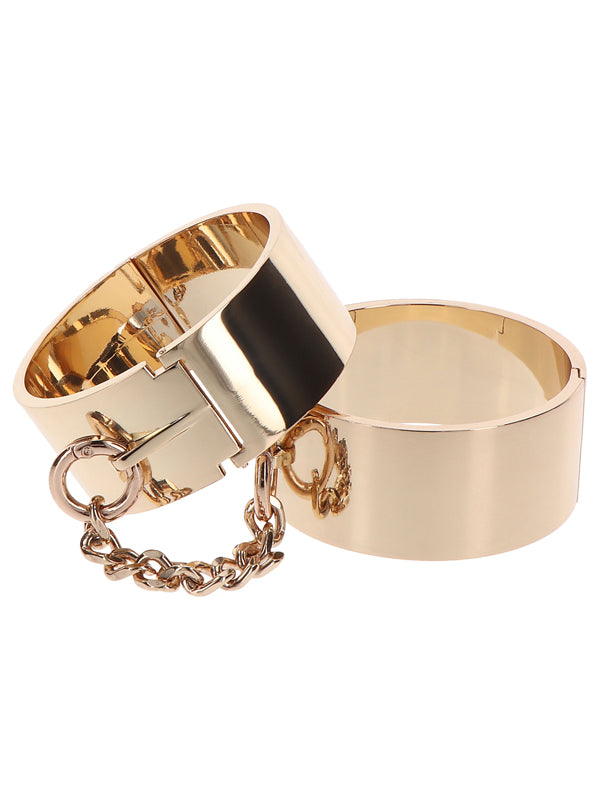 Taboom Slave Gold Metal Wrist Cuffs