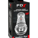 PDX Elite ViewTube Plus crystal-clear ultra-soft stroker packaging on a white background