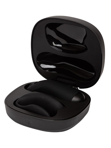 Black We-Vibe Chorus Pro in an open case on a white background