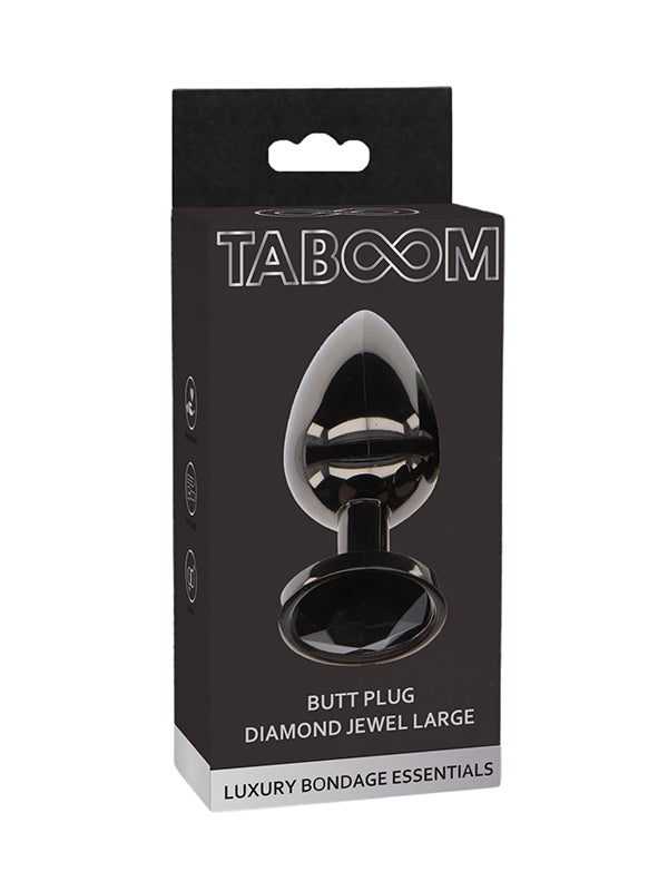 ALUMINIUM BUTT PLUG WITH BLACK JEWEL