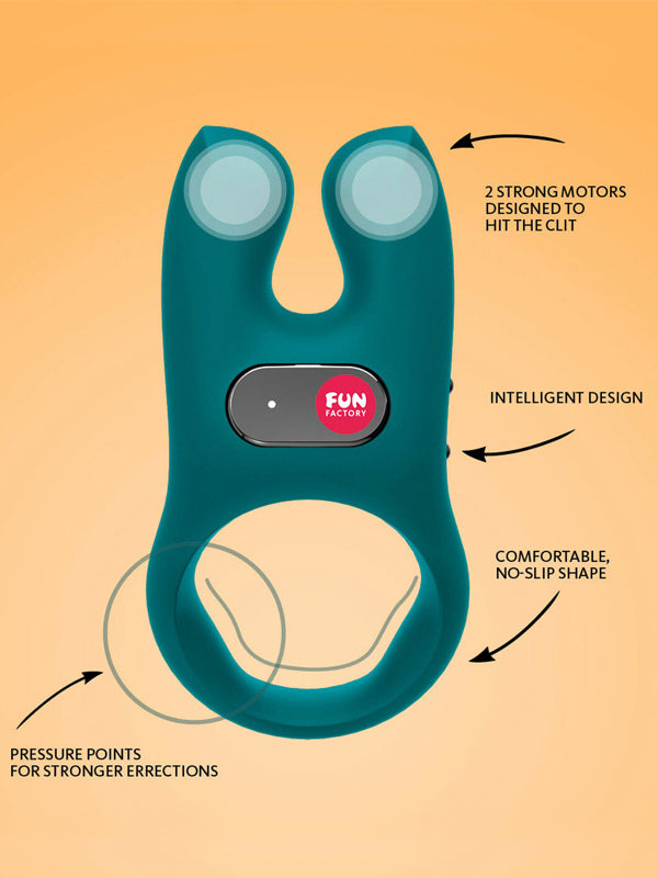 Fun Factory Nōs Vibrating Silicone Cock Ring Deep Sea Blue