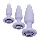CalExotics Crystal Booty 3-Piece Butt Plug Set Purple