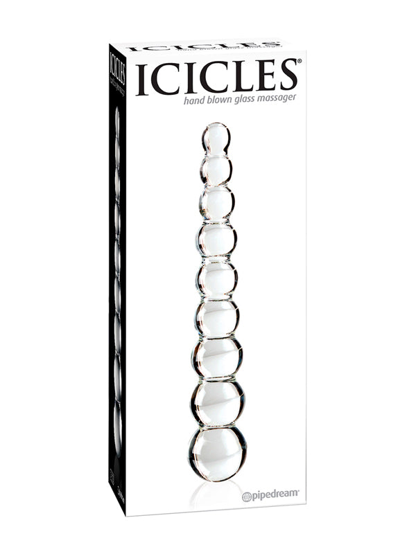 BEADED GLASS DILDO