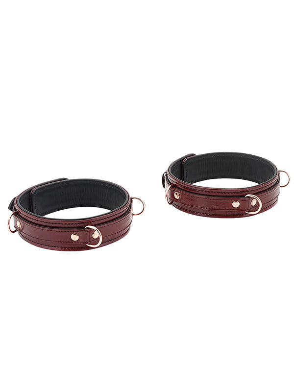 Liebe Seele Wine Red Leather Thigh Cuffs