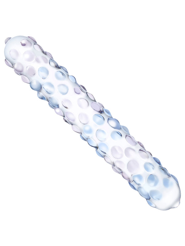 PURPLE ROSE NUBBY GLASS DILDO