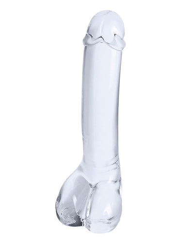 Gläs Realistic Curved Clear Glass G-Spot Dildo 17.8 cm
