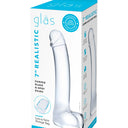 Gläs Realistic Curved Clear Glass G-Spot Dildo 17.8 cm