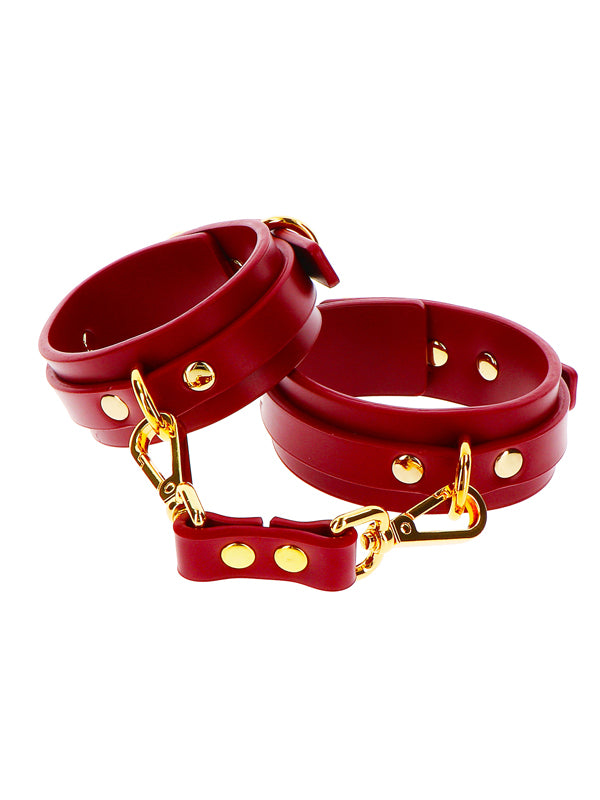 Taboom Red Faux Leather Ankle Cuffs