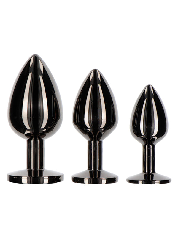 Taboom Aluminium Butt Plug With Black Jewel