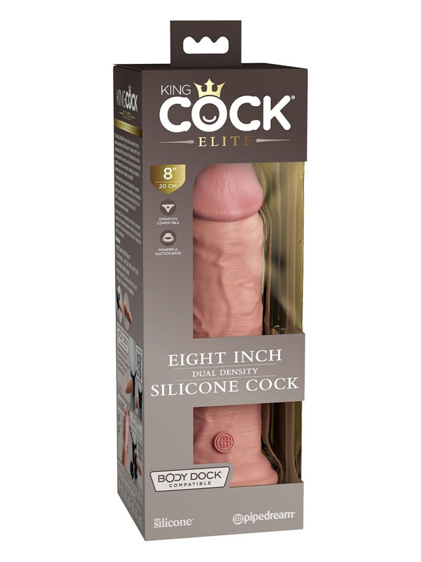 Pipedream King Cock Elite 8 Inch Dual Density Silicone Dildo Light 20 cm