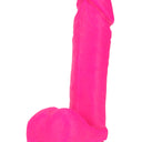 Blush Neo Elite 8 Inch Silicone Dual Density Dildo with Balls Neon Pink 20.3 cm