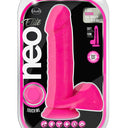 Blush Neo Elite 8 Inch Silicone Dual Density Dildo with Balls Neon Pink 20.3 cm