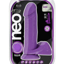 Blush Neo Elite 8 Inch Silicone Dual Density Dildo with Balls Neon Purple 20.3 cm