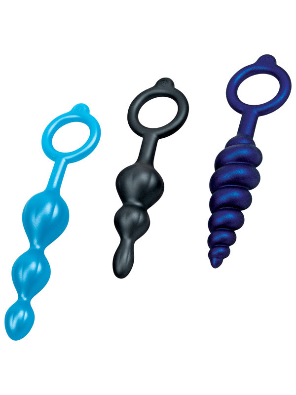 b-Vibe Beaded Butties Bundle 3-Piece Silicone Anal Plug Set