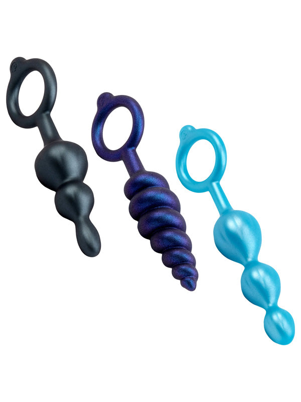 b-Vibe Beaded Butties Bundle 3-Piece Silicone Anal Plug Set