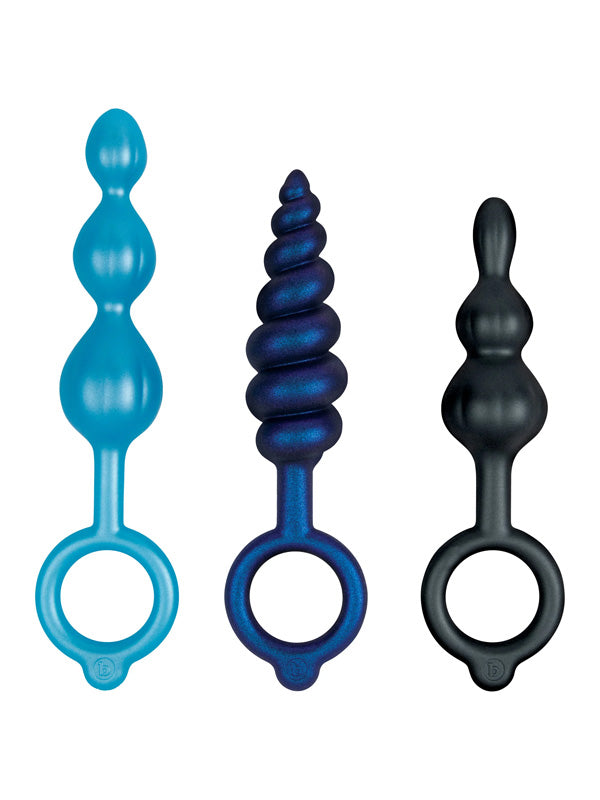 b-Vibe Beaded Butties Bundle 3-Piece Silicone Anal Plug Set