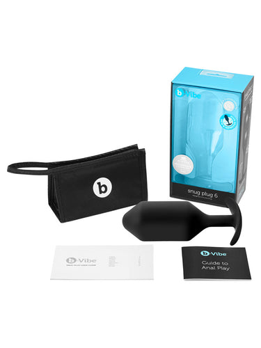 b-Vibe Snug Plug 6 XXXL Weighted Silicone Butt Plug Black