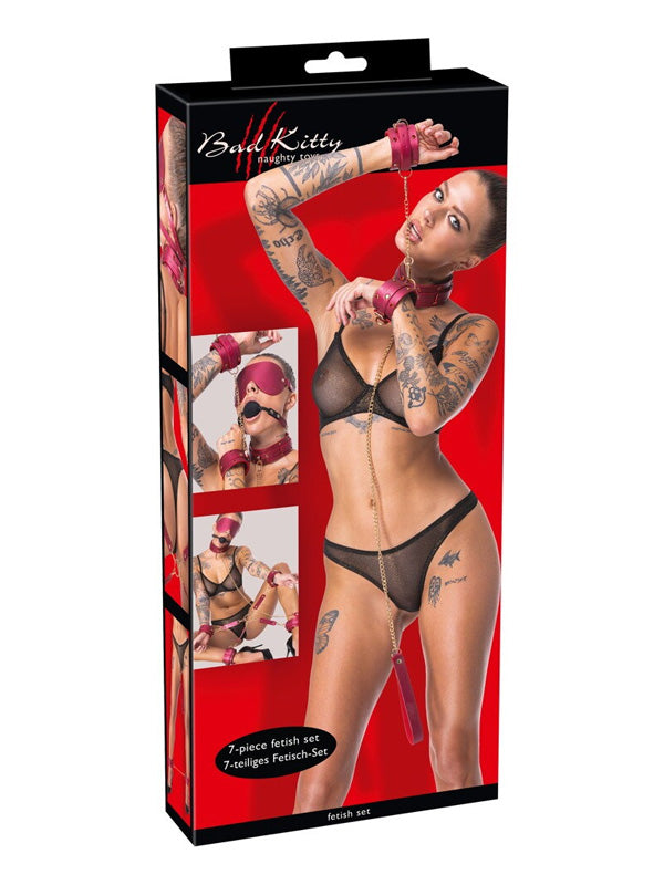 Bad Kitty 7 Piece Pink Bondage Set