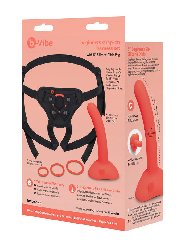 b-Vibe Beginners Strap-On Harness Set with 5 Inch Silicone Dildo Peg 12 cm