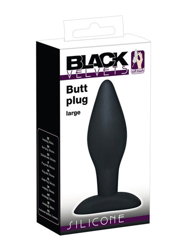 Black Velvets Black Silicone Butt Plug Large
