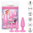 CalExotics Crystal Booty 3-Piece Butt Plug Set Pink
