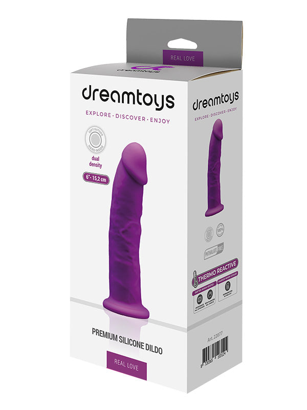 Dream Toys Real Love Dual Density Silicone Dildo Purple 15.2 cm