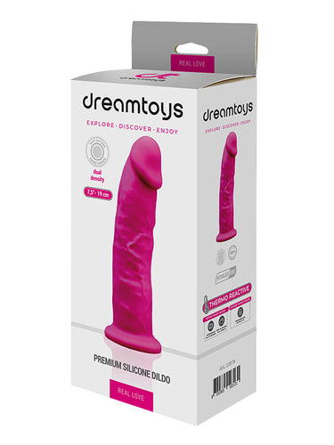 Dream Toys Real Love Dual Density Silicone Dildo Fuchsia 19 cm
