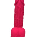 Dream Toys Real Love Dual Density Silicone Dildo with Balls Fuchsia 21.6 cm