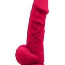 Dream Toys Real Love Dual Density Silicone Dildo with Balls Fuchsia 21.6 cm