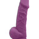 Dream Toys Real Love Dual Density Silicone Dildo with Balls Purple 21.6 cm